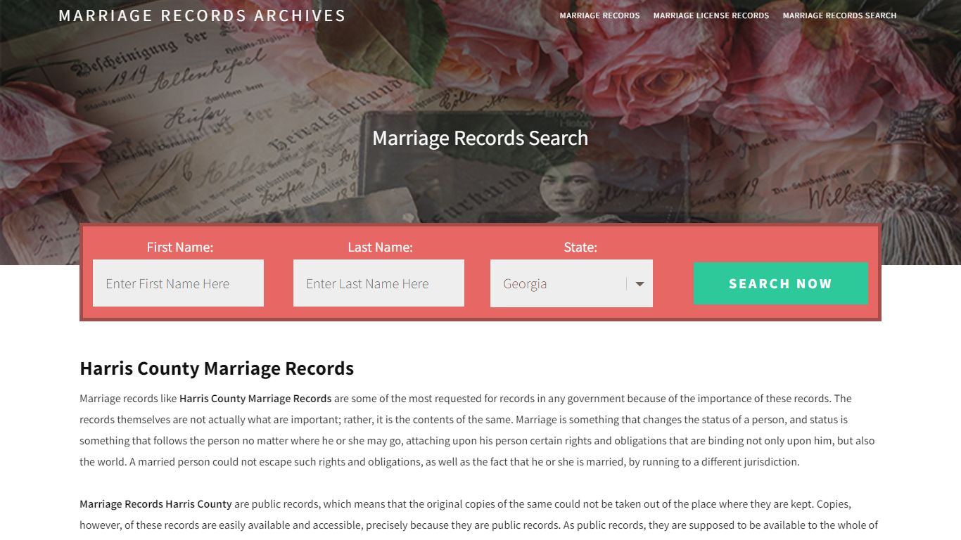 Harris County Marriage Records | Enter Name and Search | 14 Days Free